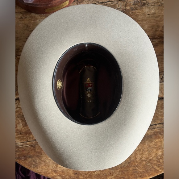Stetson 200x El Ray Presidente Beaver Western Cowboy Hat 7 1/8 57 Silverbelly - Picture 4 of 6